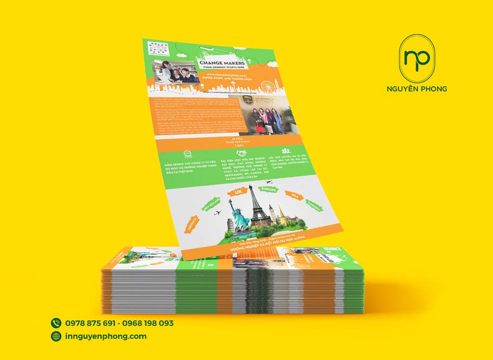 Tờ rơi A4 đảm bảo mực in sắc nét , bền màu 
